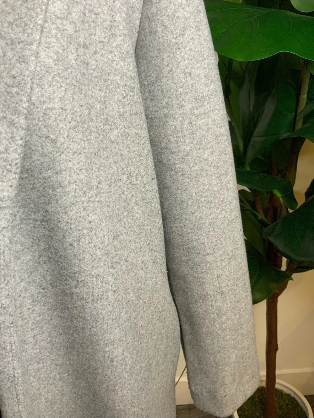 Zara Light Gray Open-Front Trench Coat